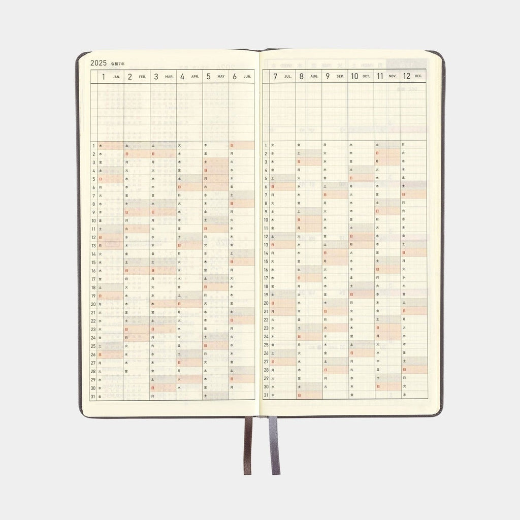 Hobonichi Techo 2025 Weeks - Leather: Steel Gray