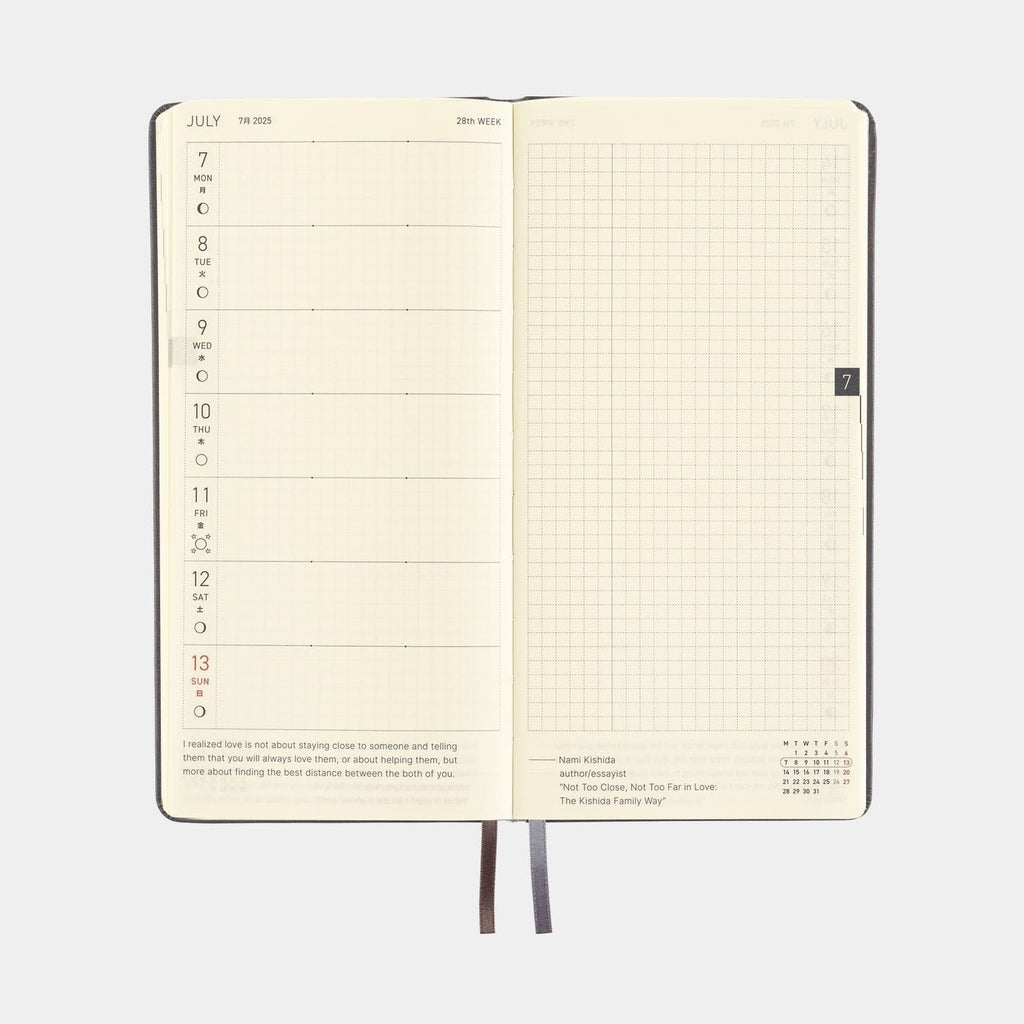 Hobonichi Techo 2025 Weeks - Leather: Steel Gray
