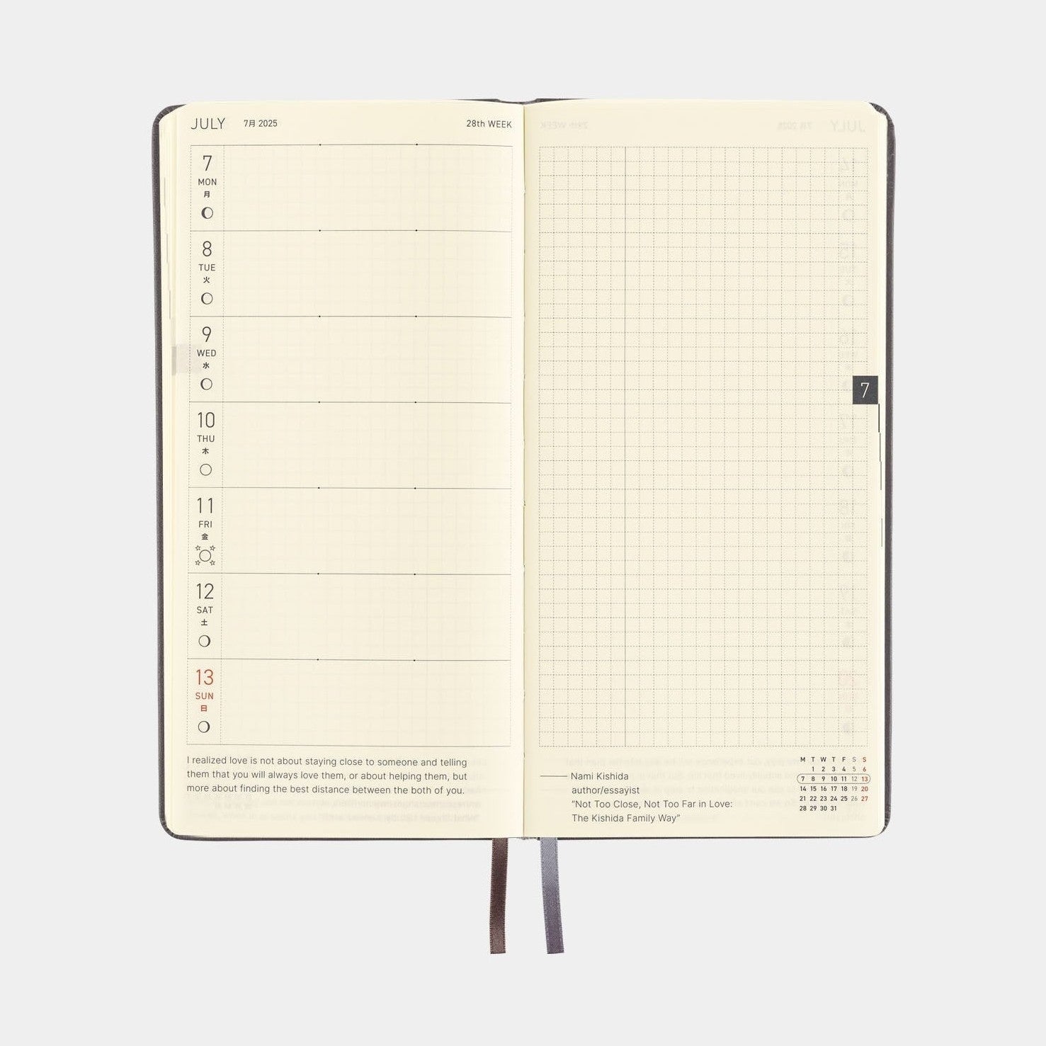 Hobonichi Techo 2025 Weeks - Leather: Steel Gray