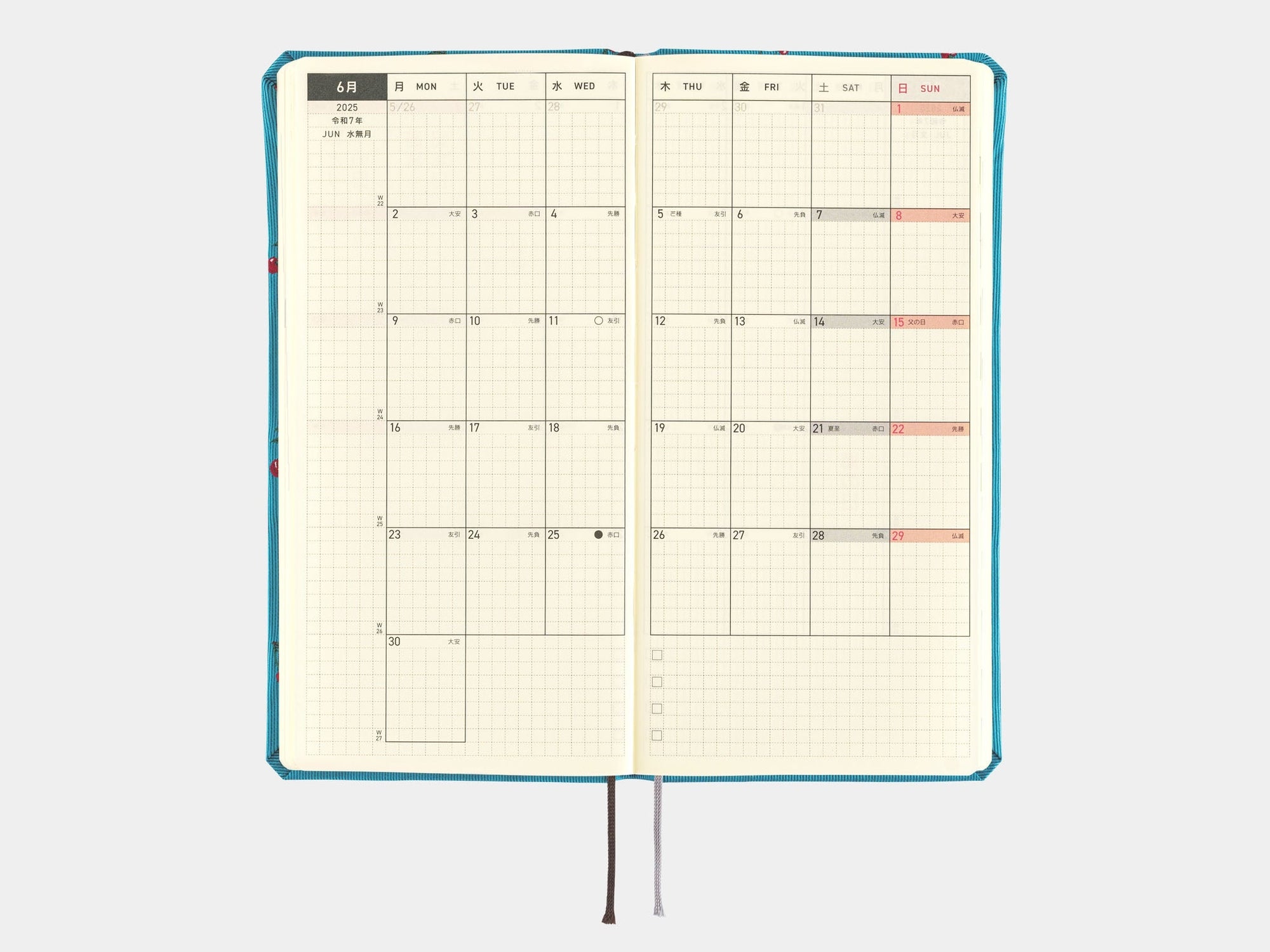 Hobonichi Techo 2025 Weeks MEGA - Bow & Tie: Cherry