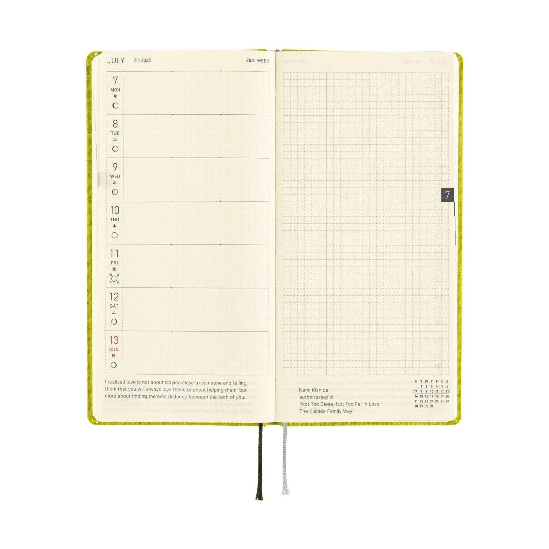 Hobonichi Techo 2025 Weeks MEGA - Colours: Pistachio