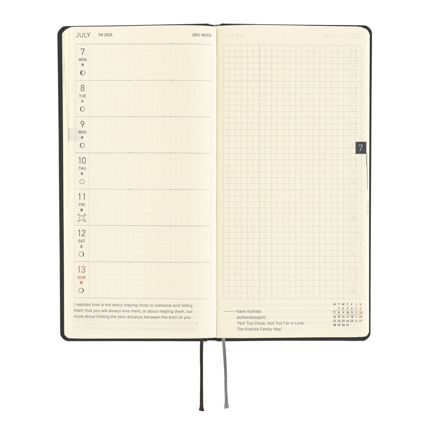 Hobonichi Techo 2025 Weeks - Paper Series: Black Gingham