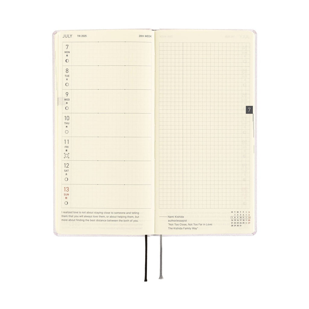 Hobonichi Techo 2025 Weeks - Paper Series: Platinum White