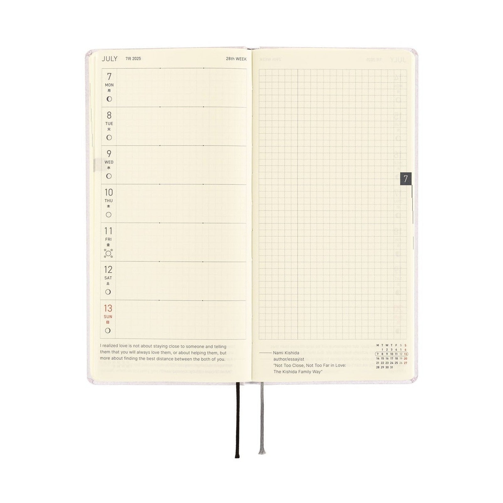 Hobonichi Techo 2025 Weeks - Paper Series: Platinum White