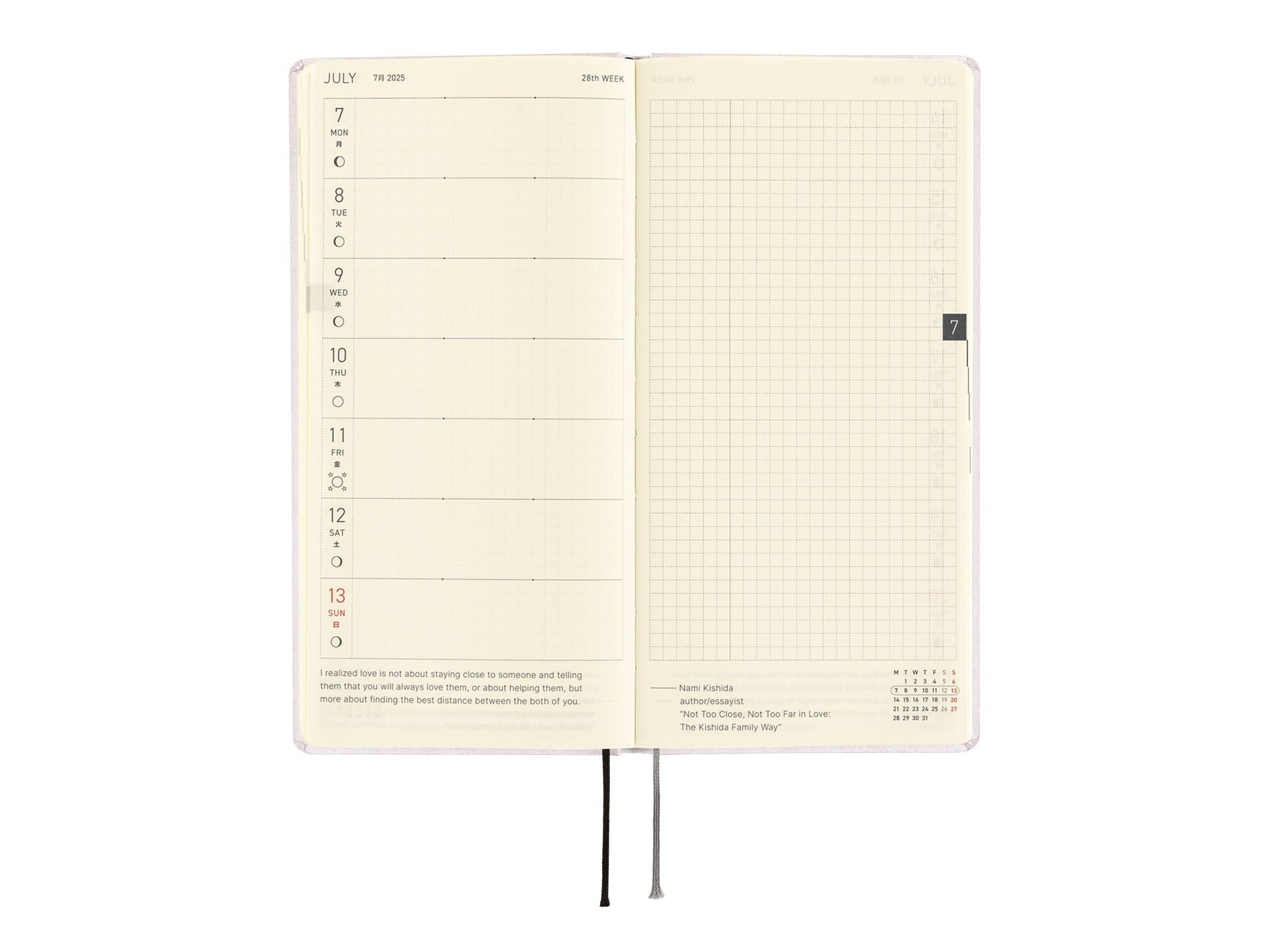 Hobonichi Techo 2025 Weeks - Paper Series: Platinum White