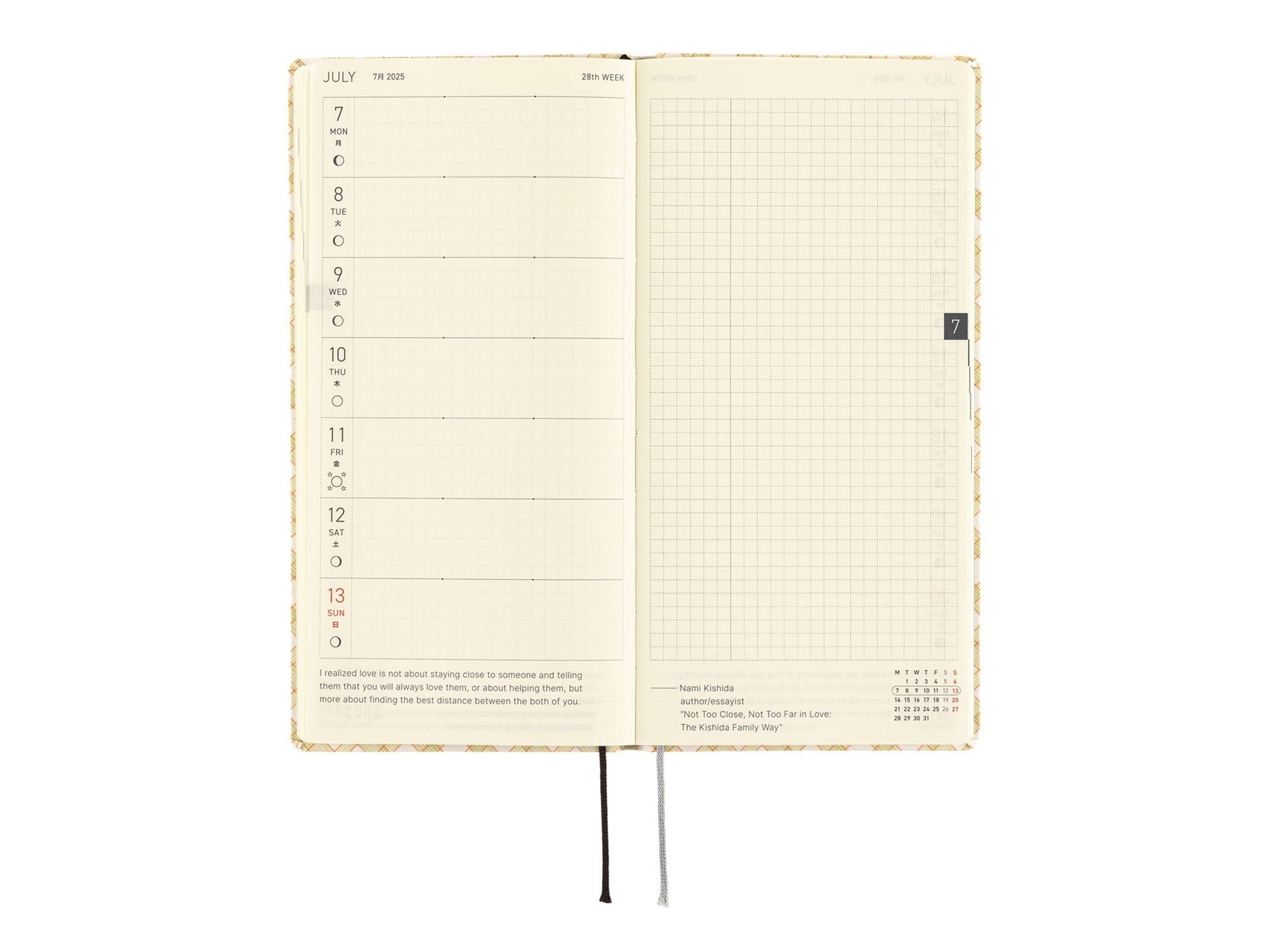 Hobonichi Techo 2025 Weeks - Shirt Fabric: Harvest Plaid