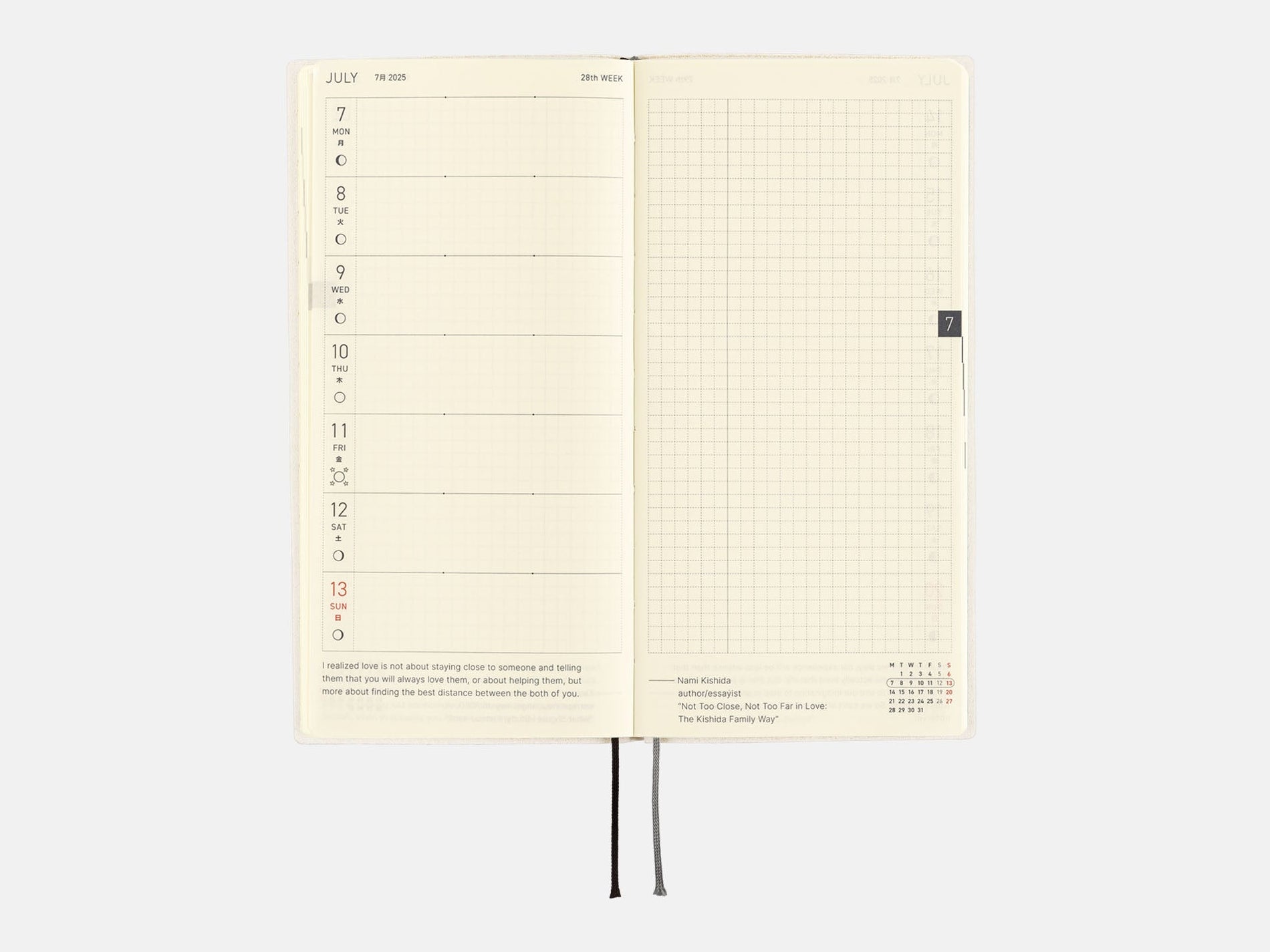 Hobonichi Techo 2025 Weeks - White Line: Ivory