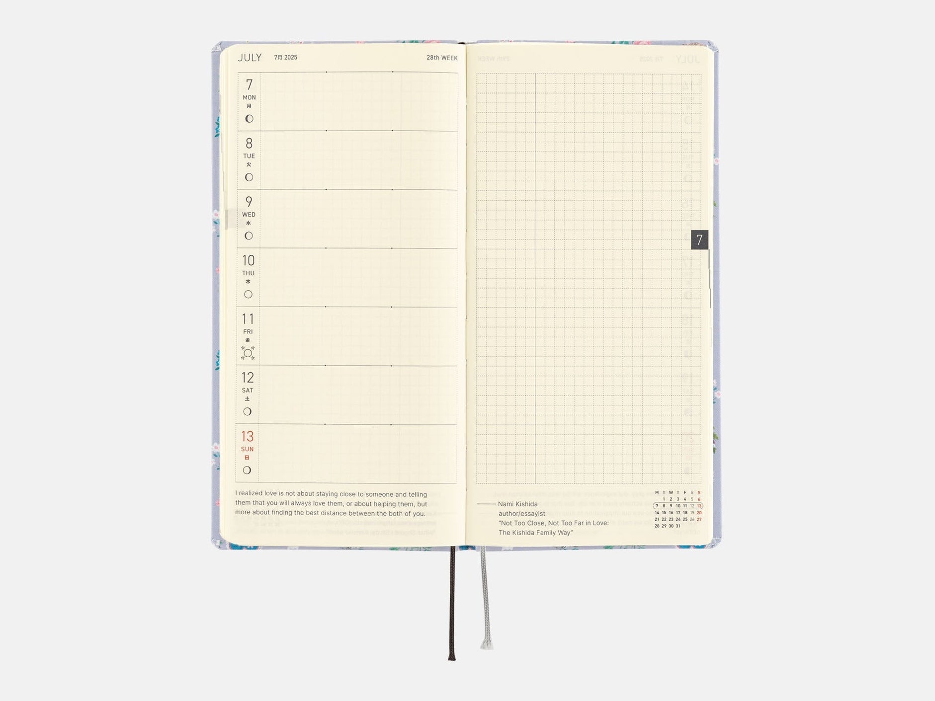 Hobonichi Techo 2025 Weeks - Yumi Kitagishi: Beautiful Wallpaper