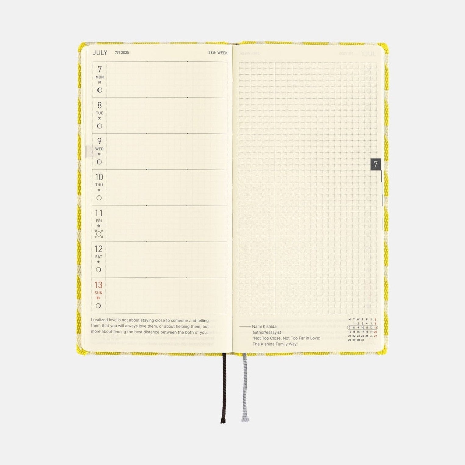 Hobonichi Techo 2025 Weeks - yuge fabric farm: Fish Scale Crest