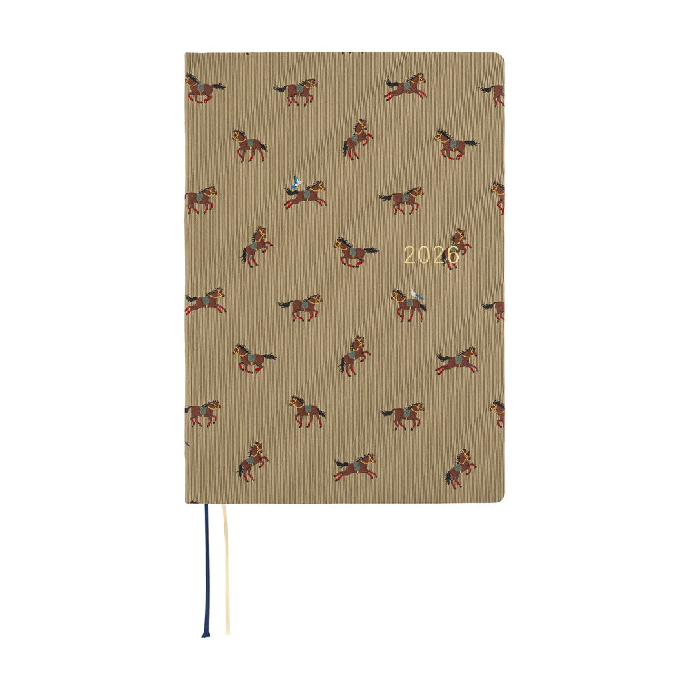 Hobonichi Techo 2026 A5 HON ENG - Bow & Tie: Galloping Horses