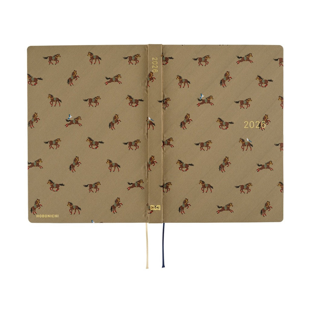 Hobonichi Techo 2026 A5 HON ENG - Bow & Tie: Galloping Horses