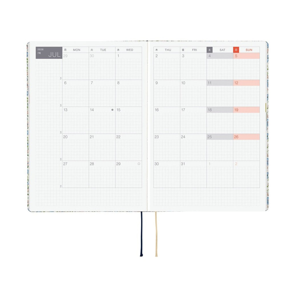 Hobonichi Techo 2026 A5 HON ENG - Liberty Fabrics: Sasha Kiora