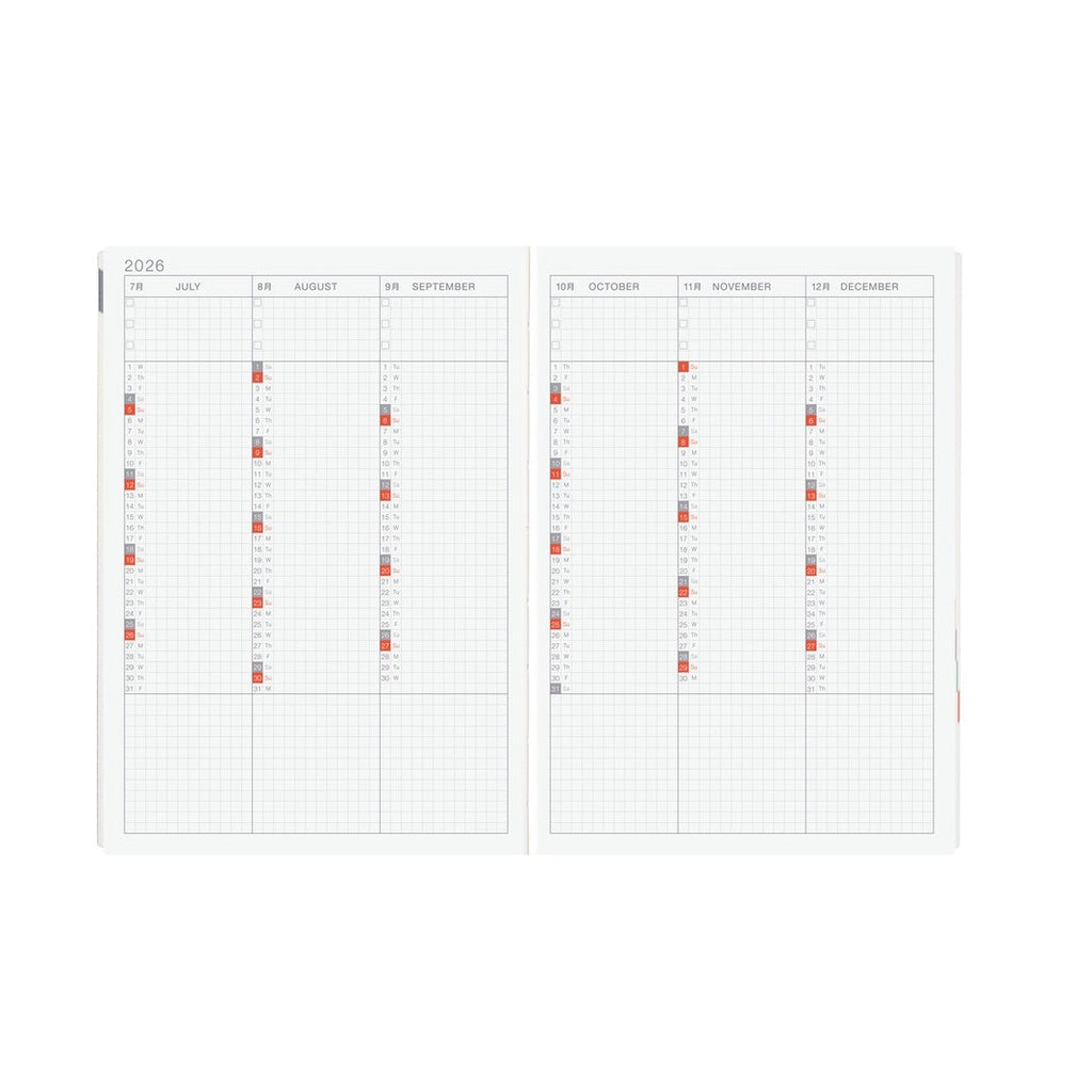 Hobonichi Techo 2026 A5 HON ENG - Paper Series: Black Gingham
