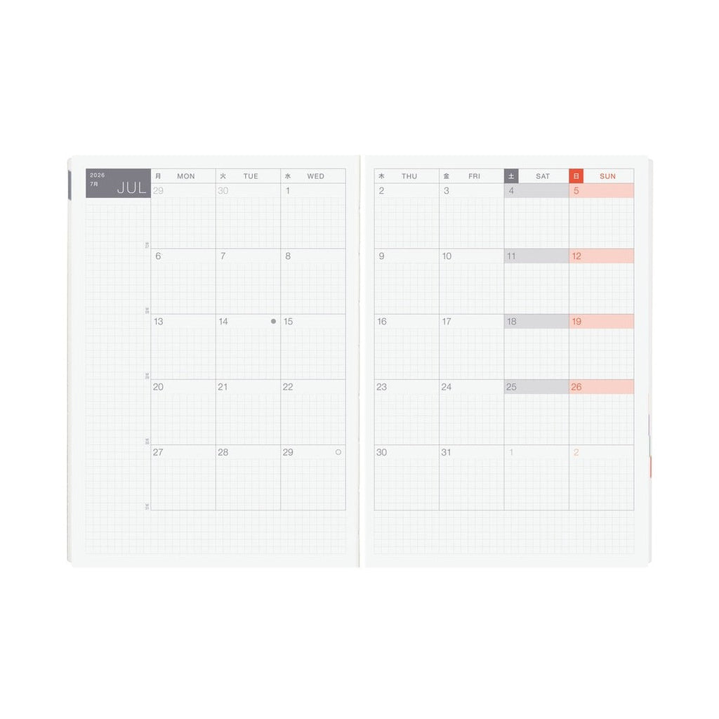 Hobonichi Techo 2026 A5 HON ENG - Paper Series: Black Gingham