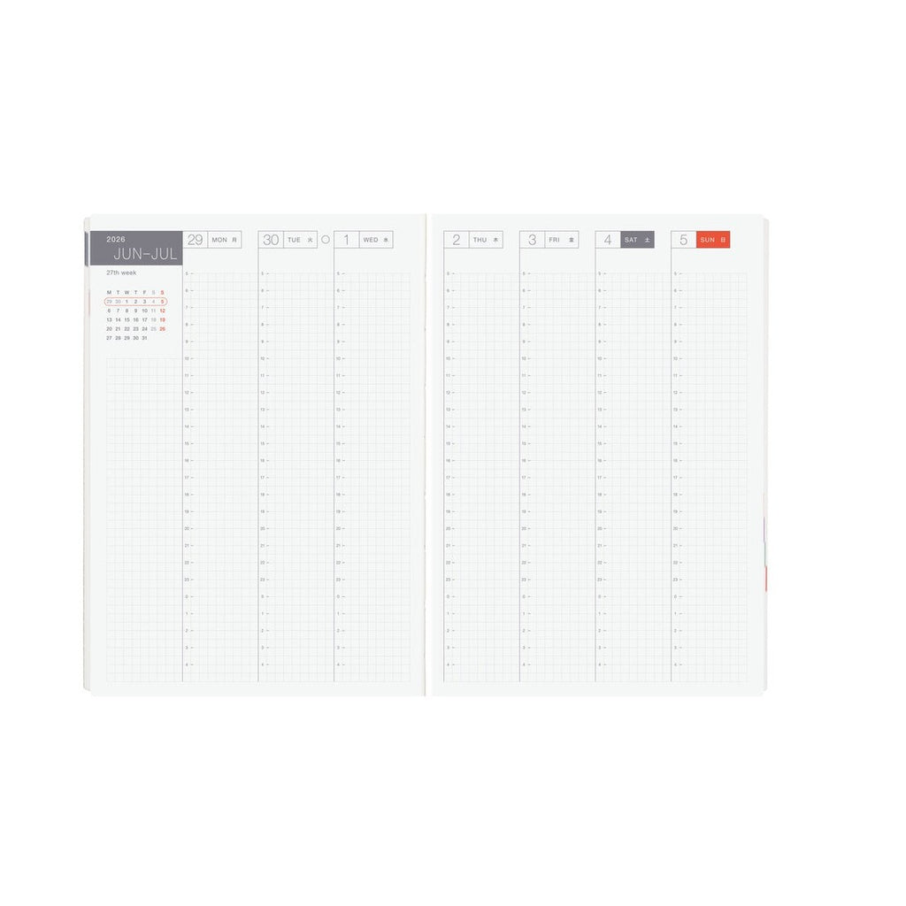 Hobonichi Techo 2026 A5 HON ENG - Paper Series: Black Gingham