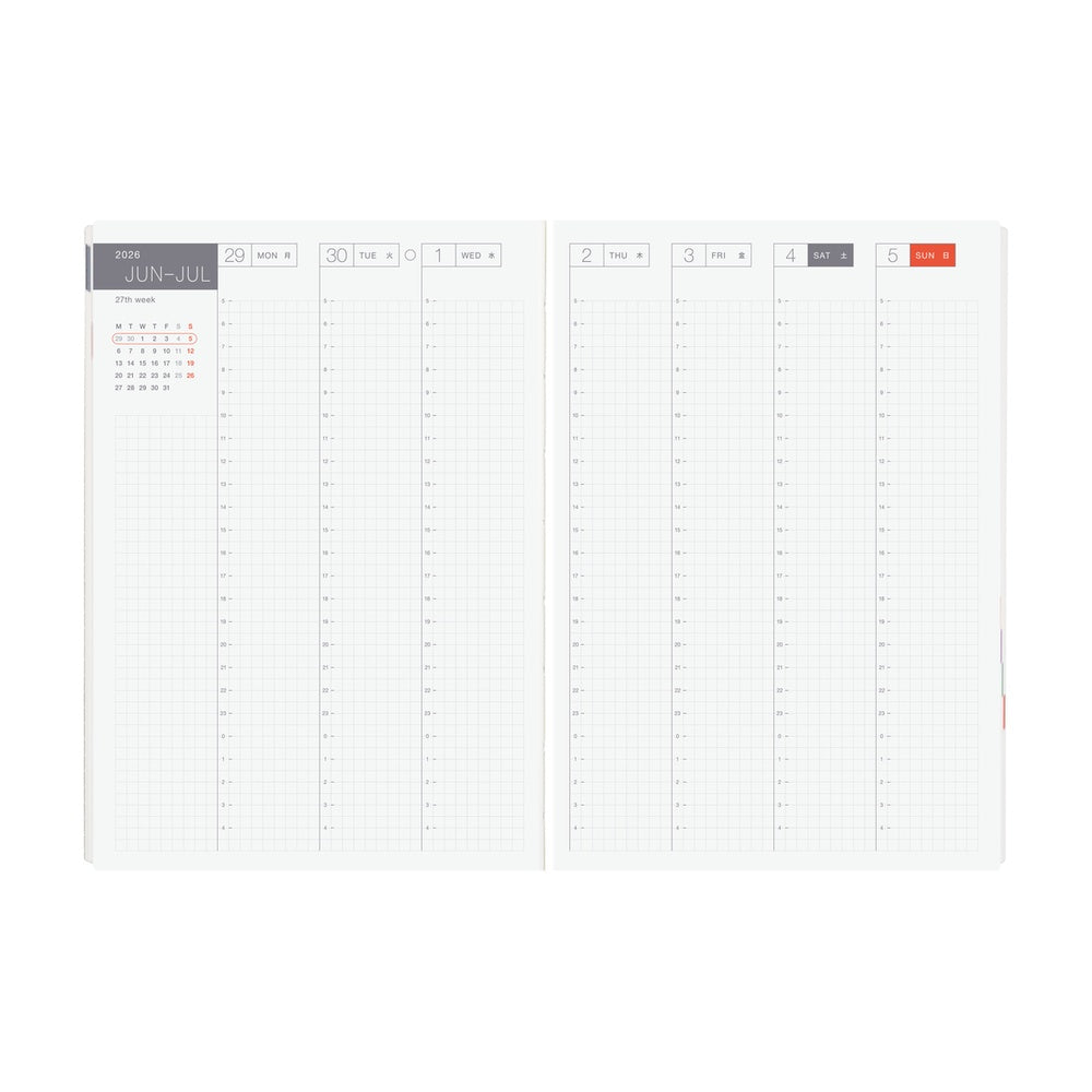 Hobonichi Techo 2026 A5 HON ENG - Paper Series: Black Gingham