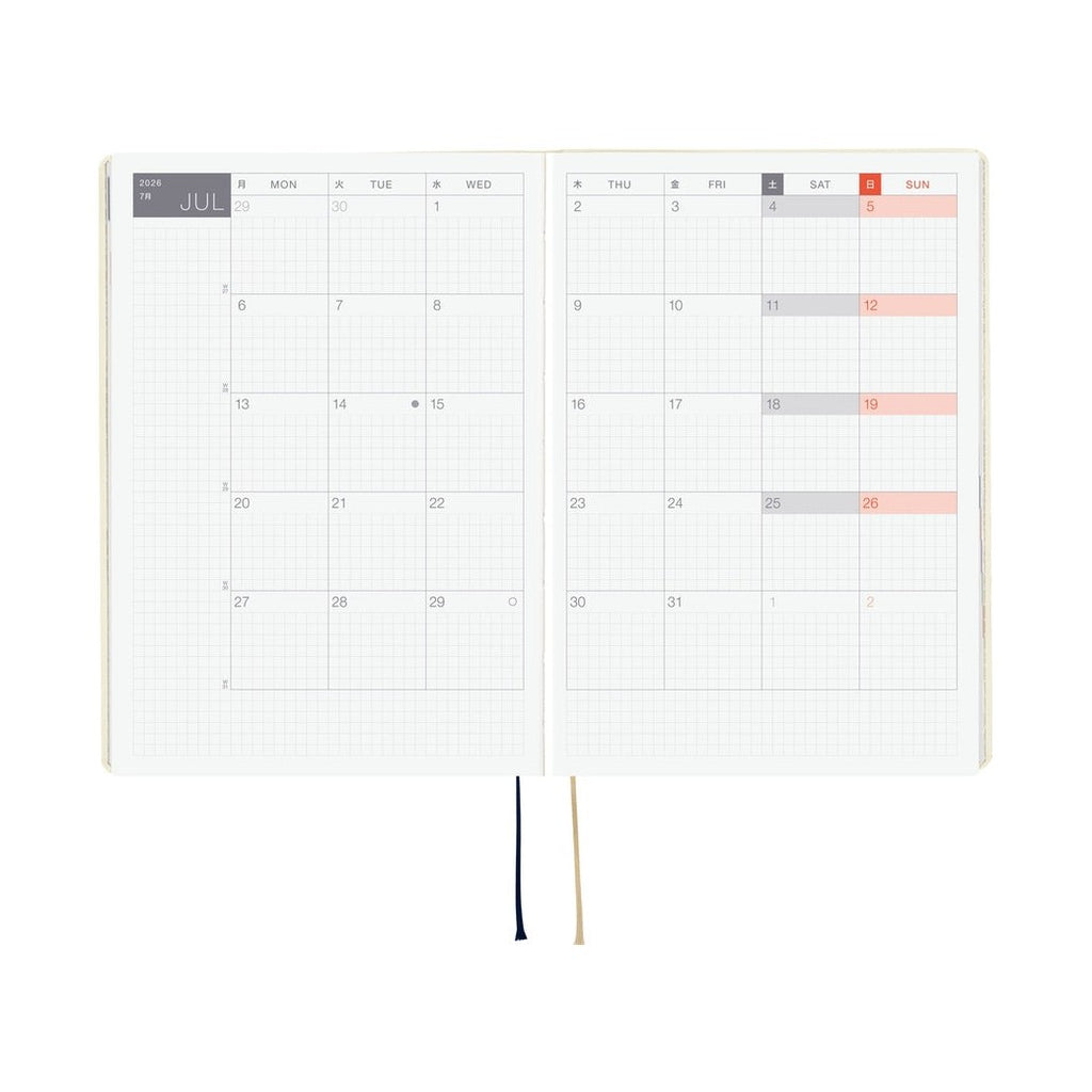 Hobonichi Techo 2026 A5 HON ENG - Slash Ivory