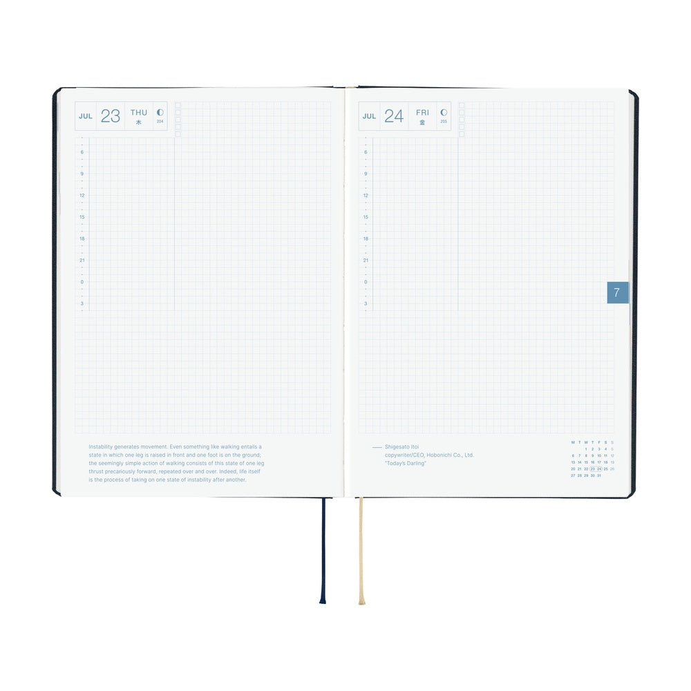 Hobonichi Techo 2026 A5 HON ENG - Slash Navy