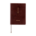 Hobonichi Techo 2026 A6 5-Year Diary dark brown PVC cover with gold foil text