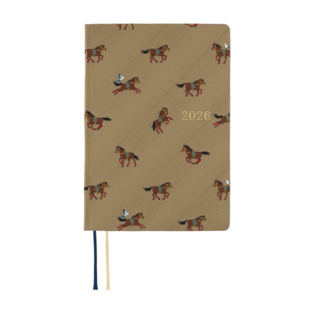 Hobonichi Techo 2026 A6 HON ENG - Bow & Tie: Galloping Horses