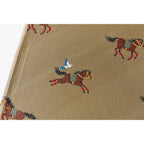Macro shot of Hobonichi 2026 A6 diary polyester cover with detailed horse embroidery