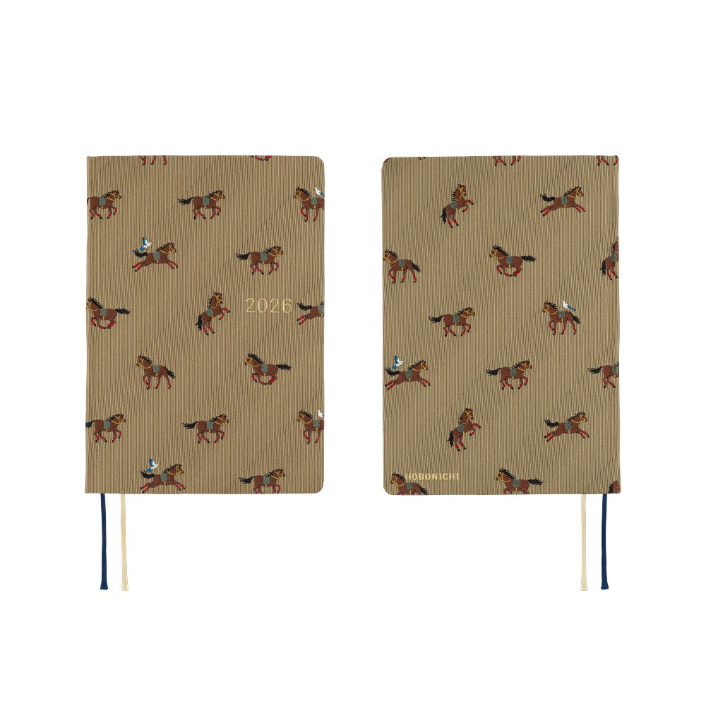 Hobonichi Techo 2026 A6 HON ENG - Bow & Tie: Galloping Horses
