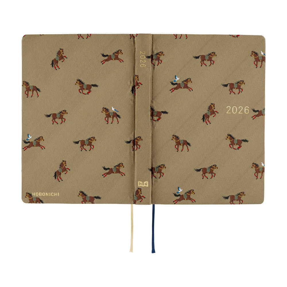 Hobonichi Techo 2026 A6 HON ENG - Bow & Tie: Galloping Horses