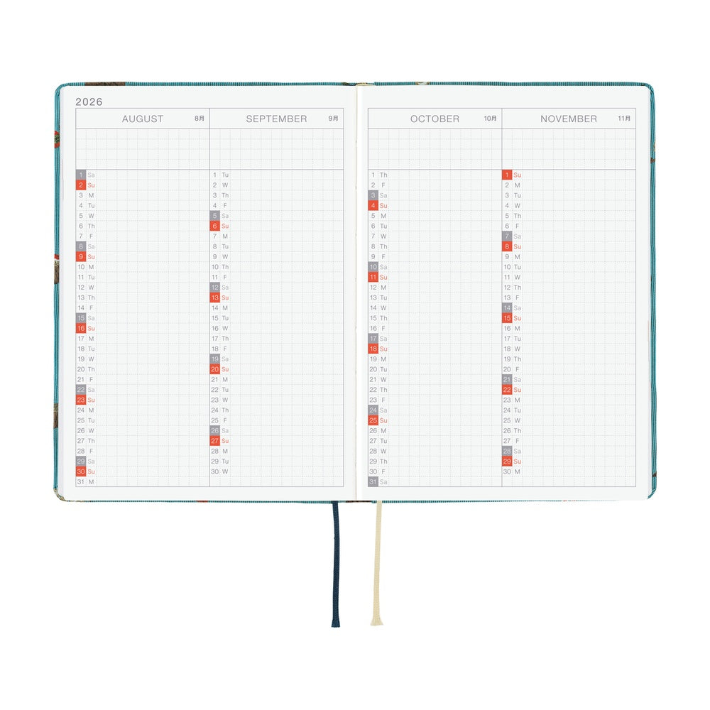 Hobonichi Techo 2026 A6 HON ENG - Bow & Tie: In the Forest