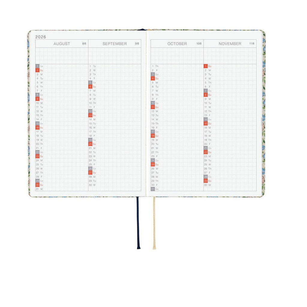 Hobonichi Techo 2026 A6 HON ENG - Liberty Fabrics: Sasha Kiora