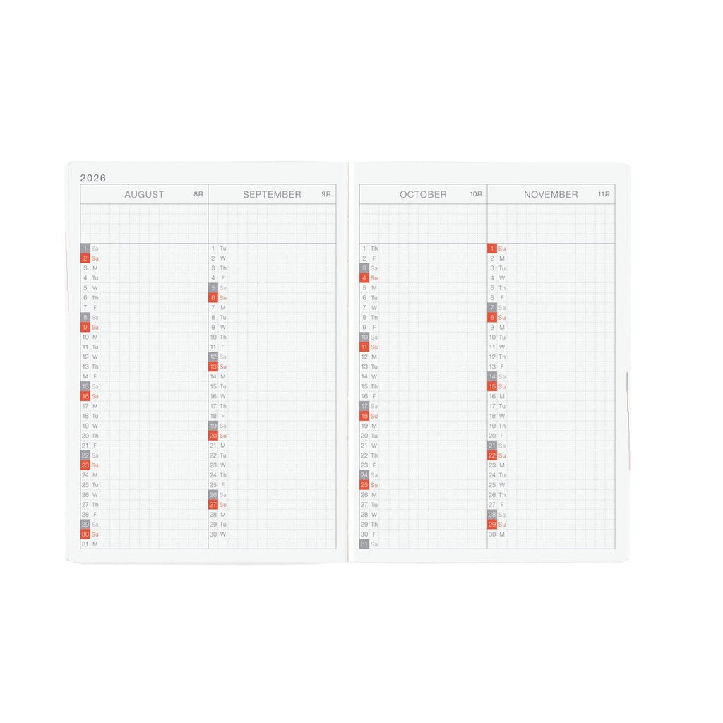 Hobonichi Techo 2026 A6 HON ENG - Paper Series: Black Gingham