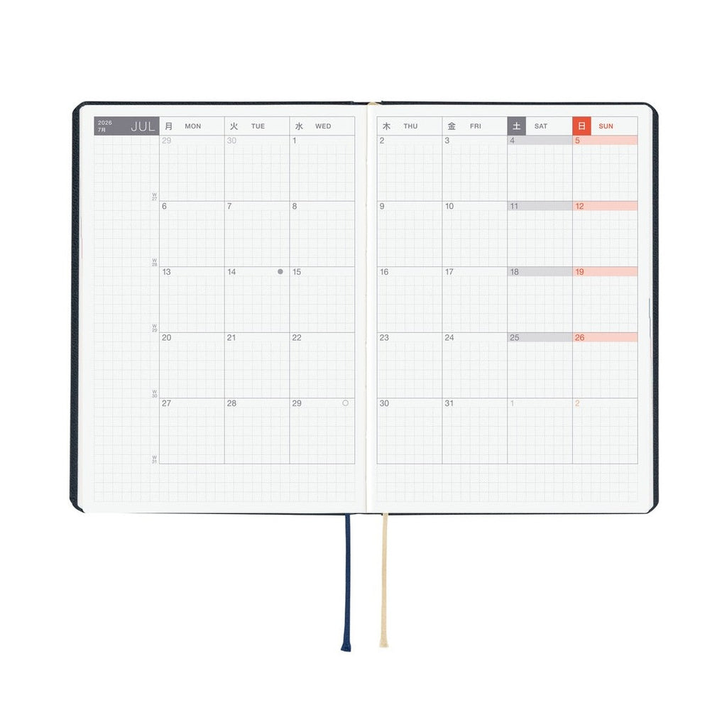 Hobonichi Techo 2026 A6 HON ENG - Slash Navy