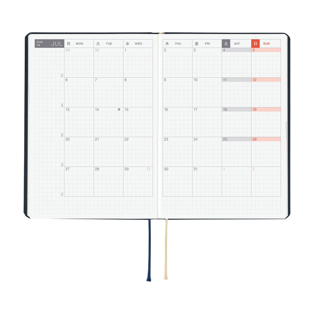 Hobonichi Techo 2026 A6 HON ENG - Slash Navy