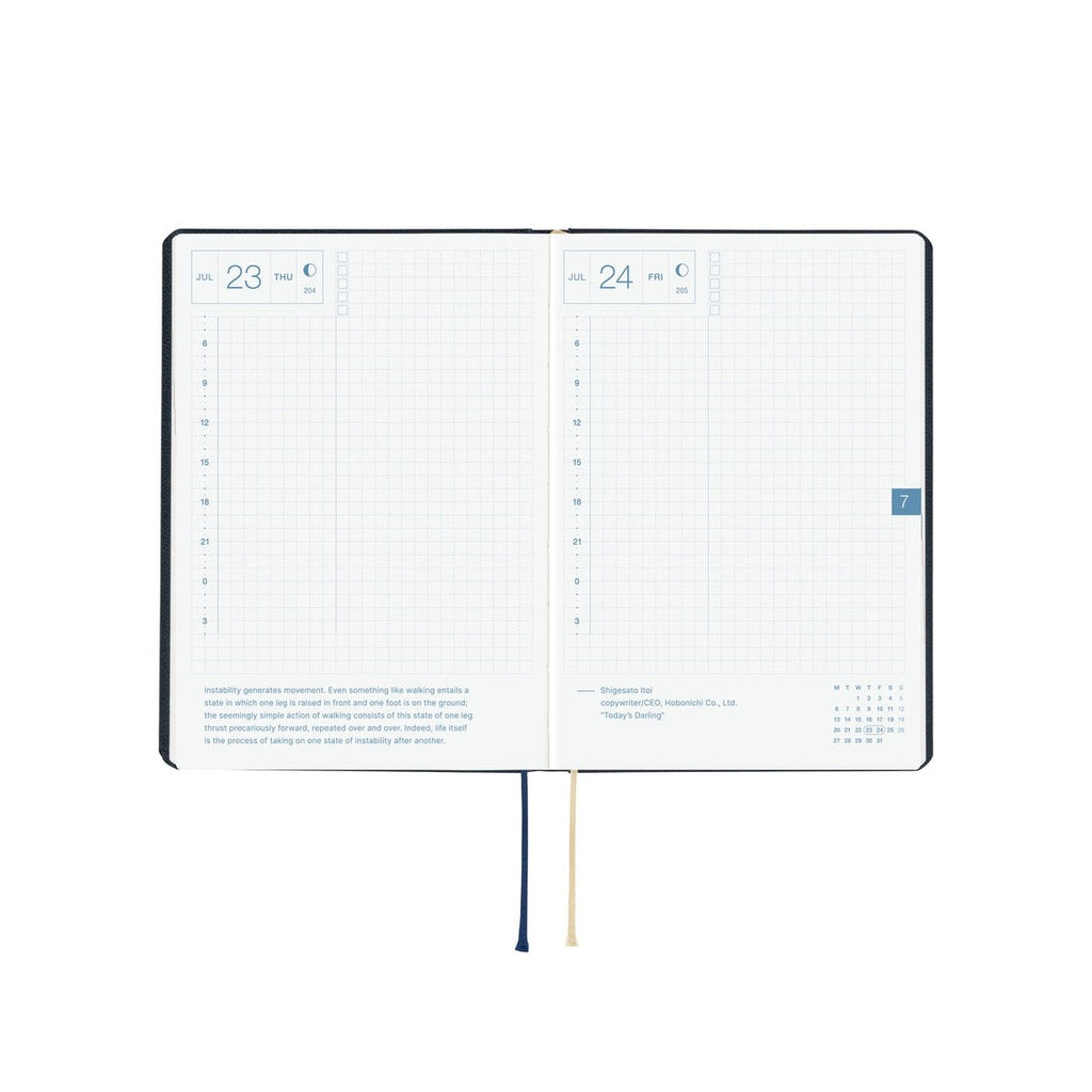 Hobonichi Techo 2026 A6 HON ENG - Slash Navy