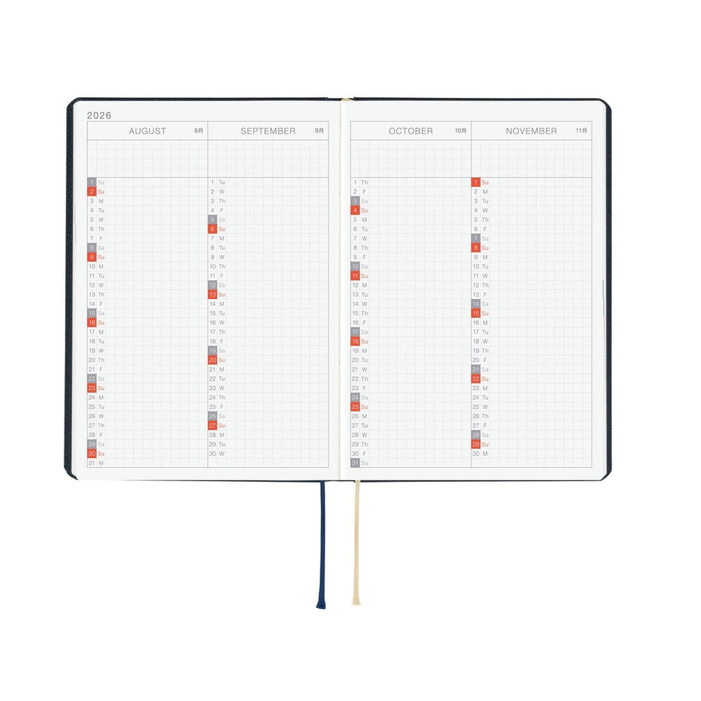 Hobonichi Techo 2026 A6 HON ENG - Slash Navy