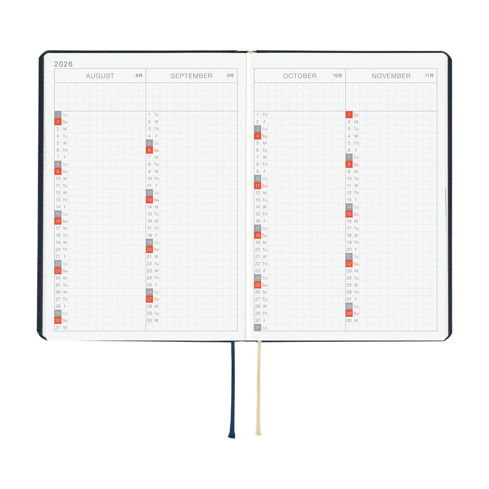 Hobonichi Techo 2026 A6 HON ENG - Slash Navy