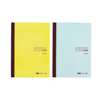 Hobonichi Techo 2026 Cousin A5 two-book set featuring yellow Jan-Jun and blue Jul-Dec covers