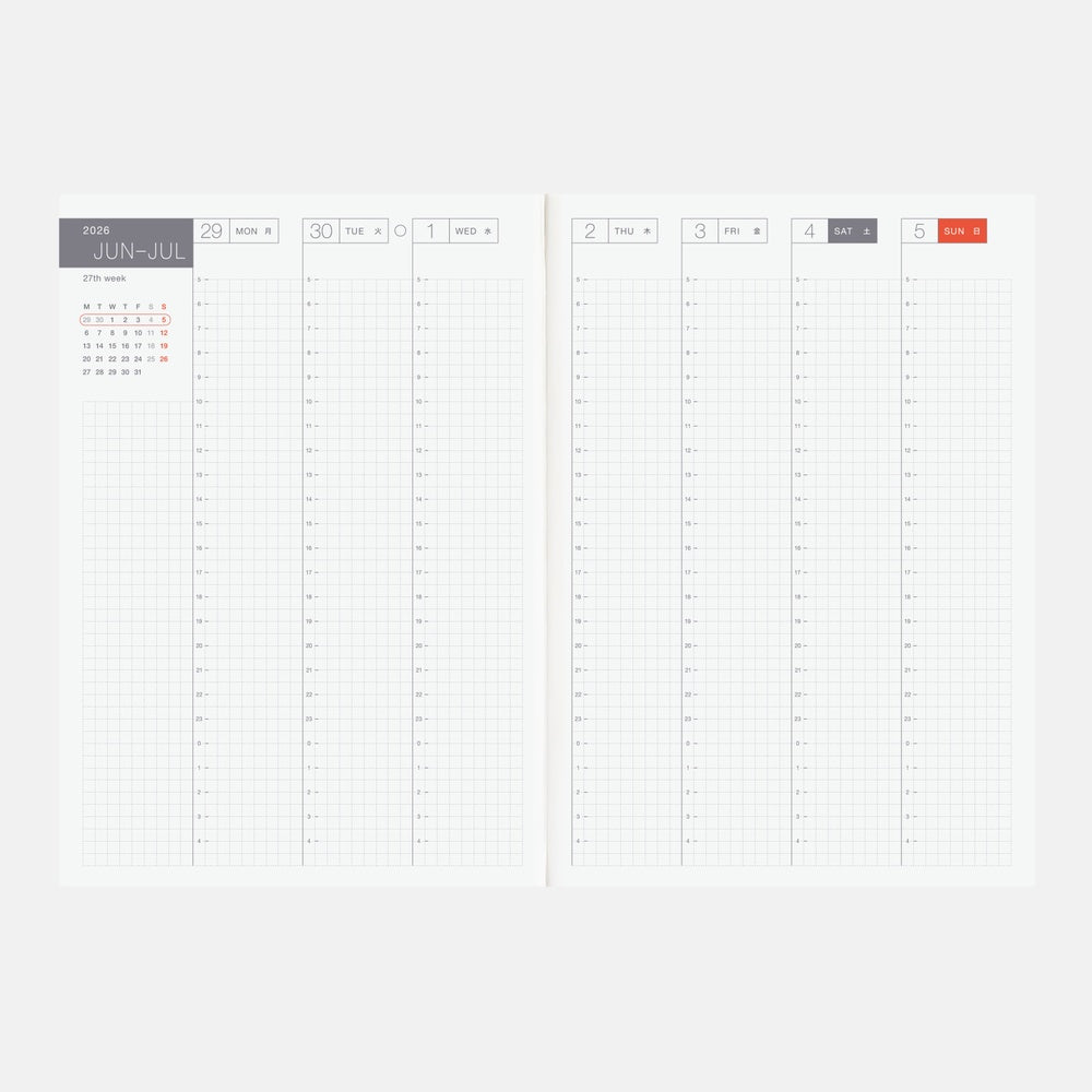 Hobonichi Techo 2026 Cousin Book - A5 size/Daily/Jan start/Mon start - English