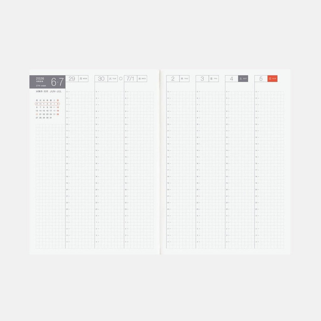 Hobonichi Techo 2026 Japanese Cousin Book A5 size/Daily/Apr start/Mon start