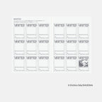 Wanted poster grid inside Hobonichi Techo 2026 One Piece planner with Marine Dead or Alive design