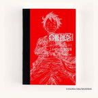 Red Hobonichi Techo 2026 One Piece hardcover planner featuring Luffy line art and white typography