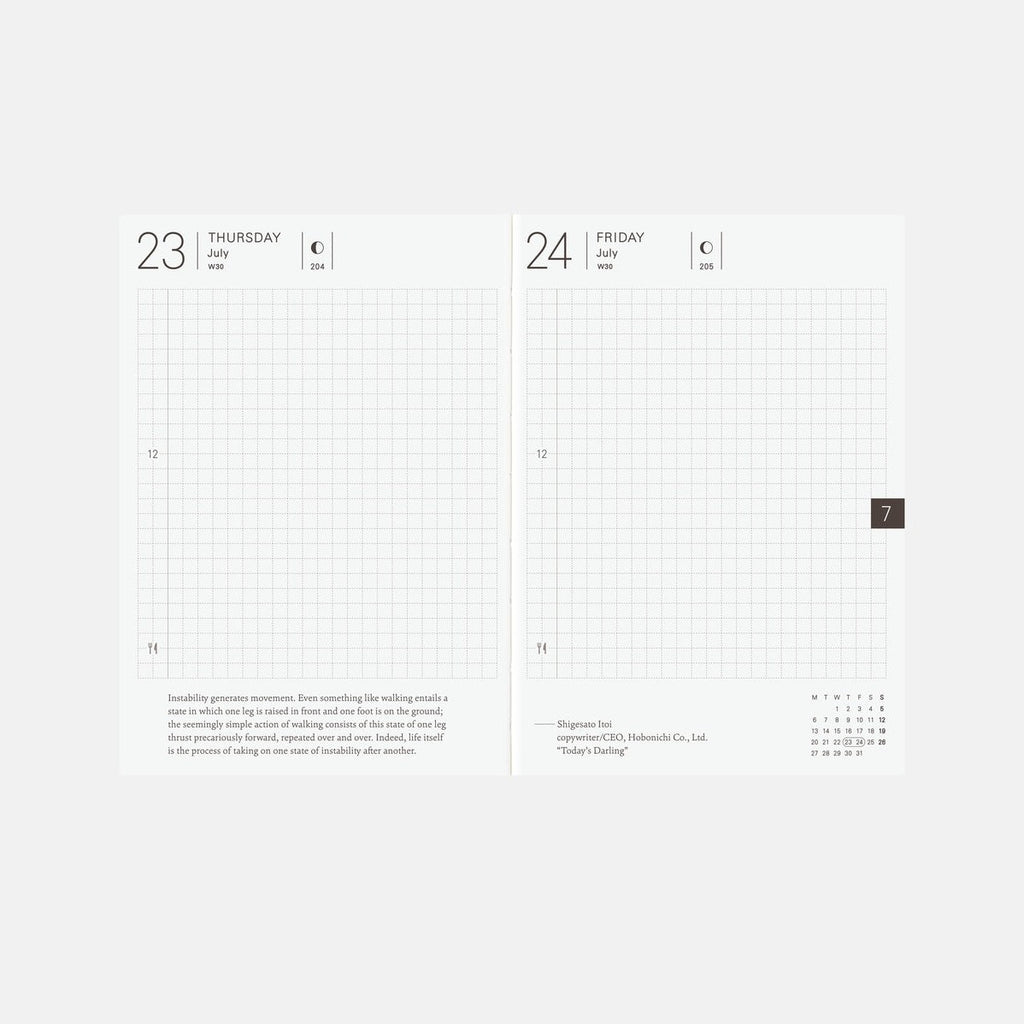 Hobonichi Techo 2026 Planner Book - A6 size/Daily/Jan start/Mon start - English