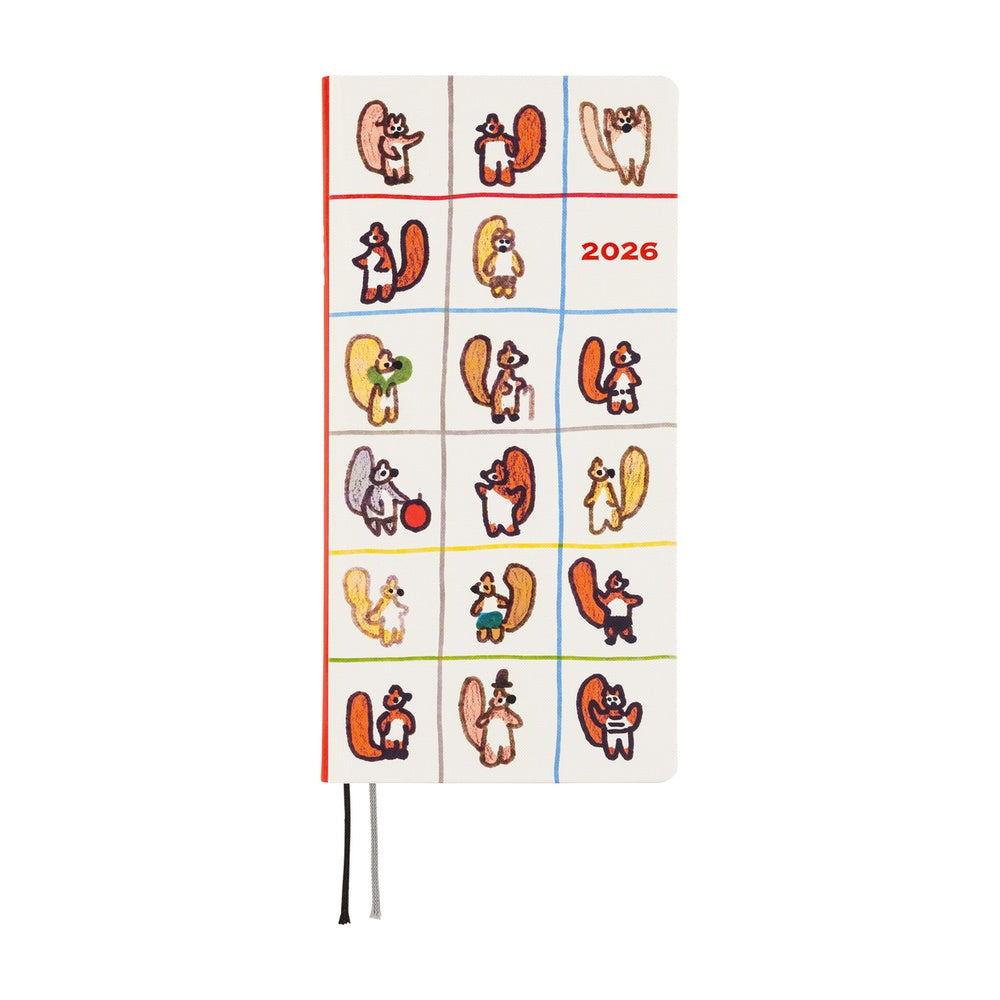 Hobonichi Techo 2026 Weeks ENG - 100%ORANGE: Squirrel’s Moving Day