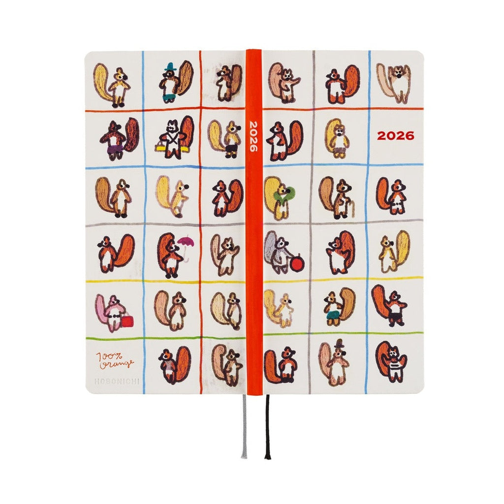 Hobonichi Techo 2026 Weeks ENG - 100%ORANGE: Squirrel’s Moving Day