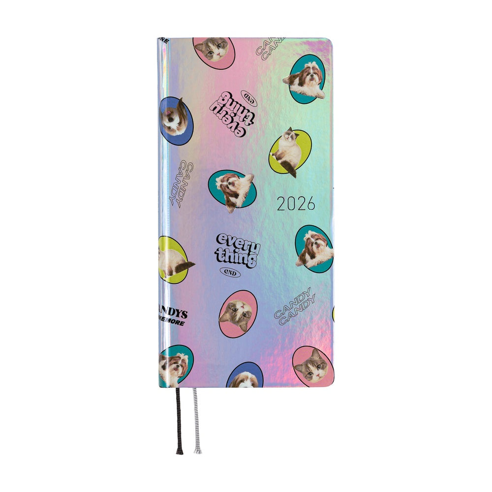 Hobonichi Techo 2026 Weeks ENG - Candy Stripper: Random Dog & Cat Aurora