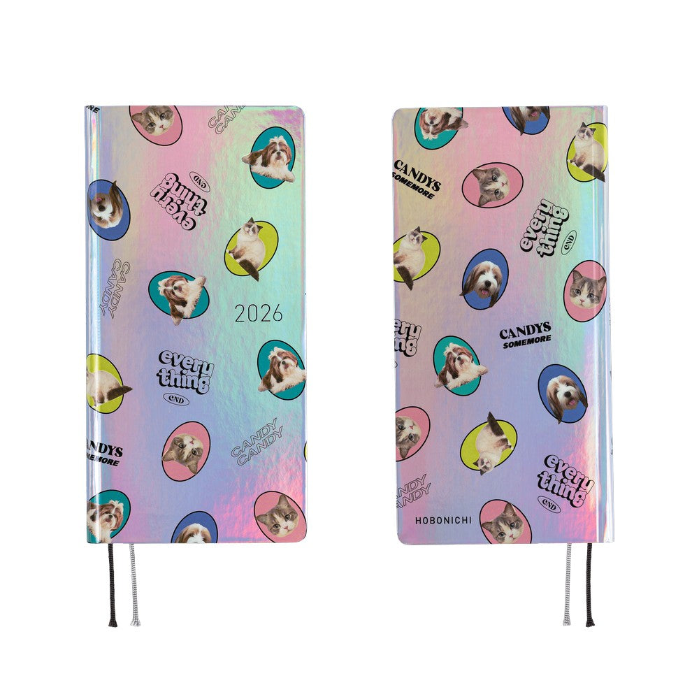 Hobonichi Techo 2026 Weeks ENG - Candy Stripper: Random Dog & Cat Aurora