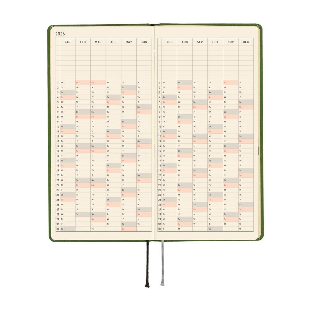 Hobonichi Techo 2026 Weeks ENG - Colors: Antique Green