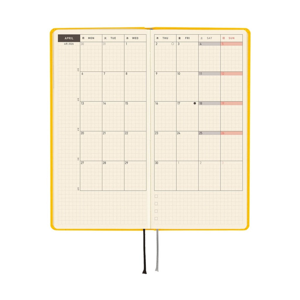 Hobonichi Techo 2026 Weeks ENG - Colors: Full Moon Yellow