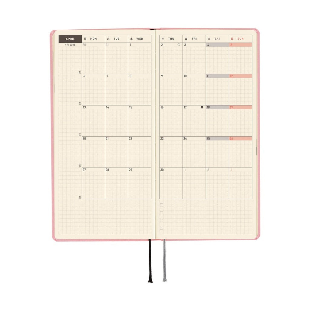 Hobonichi Techo 2026 Weeks ENG - Colors: Strawberry Milk