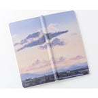Hobonichi Techo 2026 Weeks ENG open flat lay displaying front and back covers with mountain landscape artwork