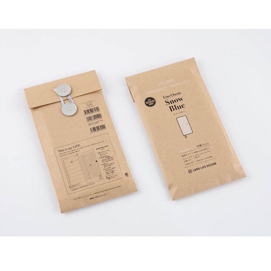 Hobonichi Techo 2026 Weeks ENG - Leather: Snow Blue